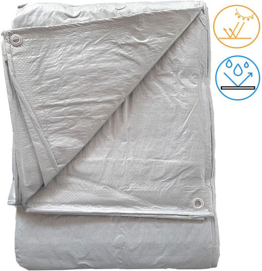 Sidirela Wasserdicht Plane 120gr/m² 6x10m. Licht Typ Silber