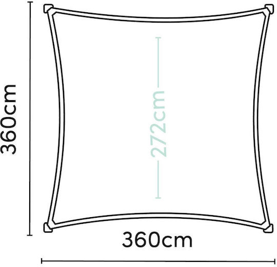 Showood Pătrat Umbrela Sail Bej 3.6x3.6m 285gr/m²