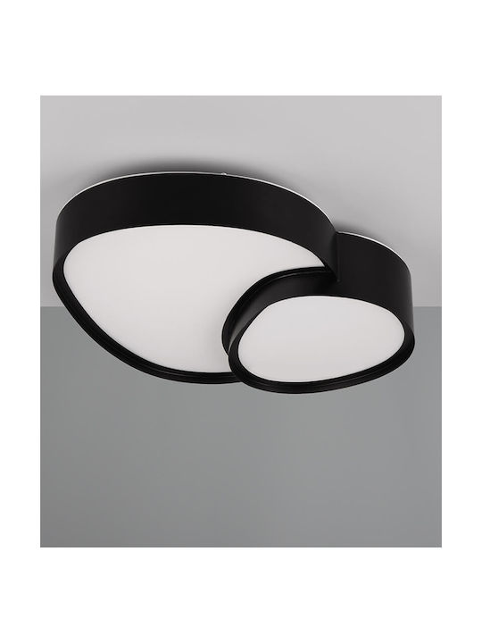 Trio Lighting Πλαφονιέρα Οροφής 43εκ. Μαύρη με Ενσωματωμένο LED και Τηλεχειριστήριο
