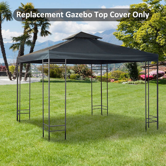 Outsunny Gazebo Κάλυμμα για Κιόσκι Γκρι 3x3m