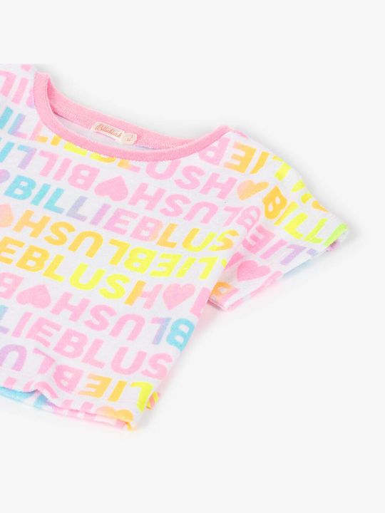 Crop Top pentru copii Cu mânecă scurtă alb