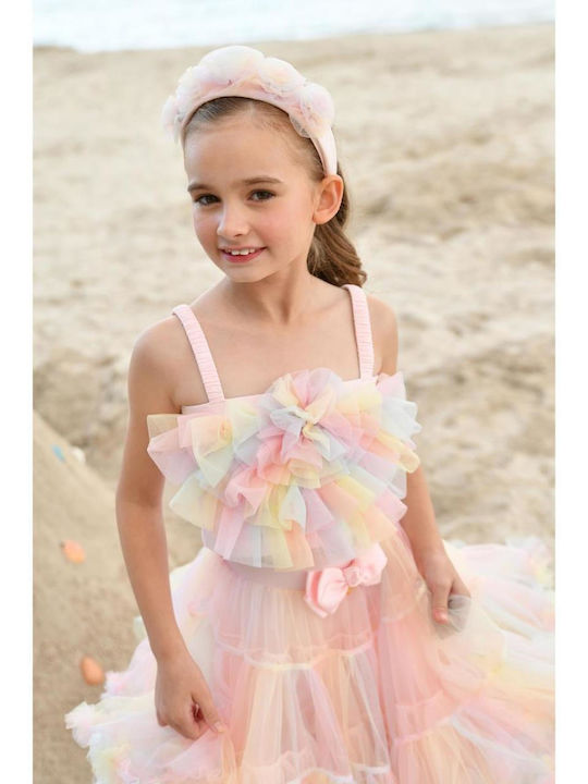 Kinderoberteile Crop Top Kurzärmelig Rainbow