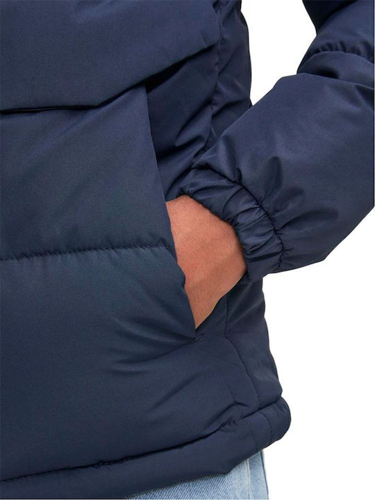 Kids' Quilted Jacket Short with Hood Dark Blue