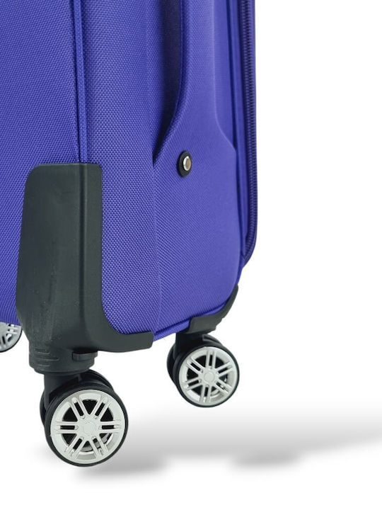 Playbags Valiză De Călătorie Cabină Din Material Textil Violet Cu 4 Roți Înălțime 56 Cm