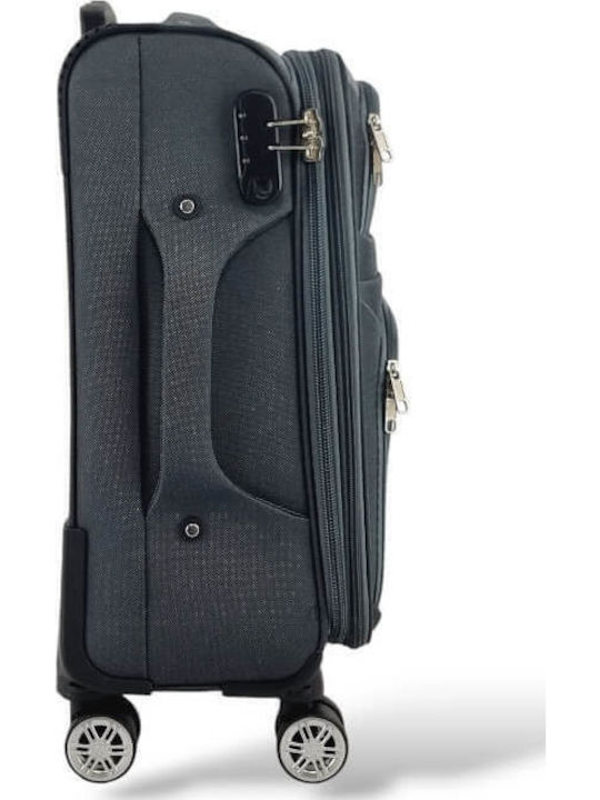 Playbags Βαλίτσα Ταξιδίου Καμπίνας Υφασμάτινη Γκρι με 4 Ρόδες Ύψους 56εκ.