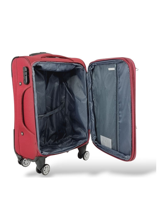 Playbags Βαλίτσα Ταξιδίου Καμπίνας Υφασμάτινη Μπορντό με 4 Ρόδες Ύψους 56εκ.