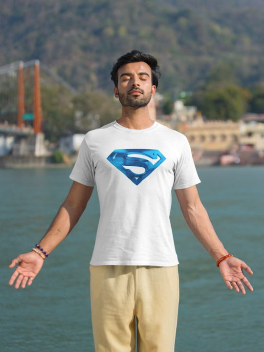 Superman Blaues Logo Weißes T-Shirt