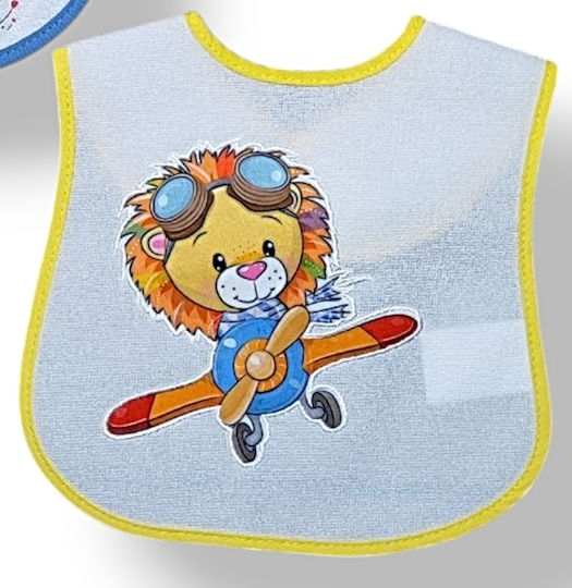 Babydom Waterproof Bib Fabric with Hoop & Loop Fastener Yellow 2pcs