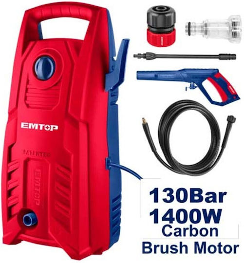 Emtop Pressure Washer Electric 1400W with Pressure 130bar