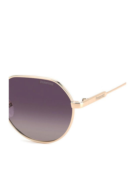 Polaroid Women's Sunglasses with Gold Metal Frame and Purple Gradient Lens PLD6236/S/X S9E/JR
