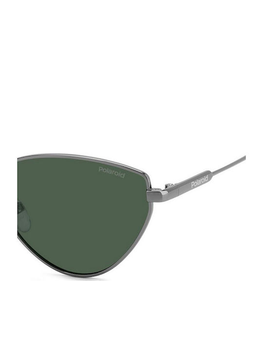 Polaroid Damen Sonnenbrille mit Silber Metall Gestell und Grün Linse PLD6234/S/X ASR/UC