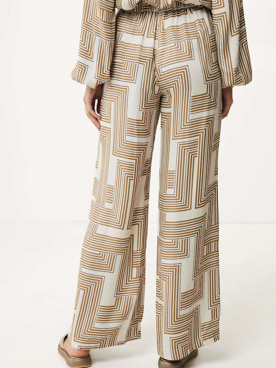 Women's High-waisted Fabric Trousers in Relaxed Fit Multicolor