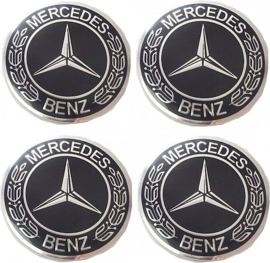 Wheel Center Caps Mercedes Benz with 73mm Internal Diameter 4pcs