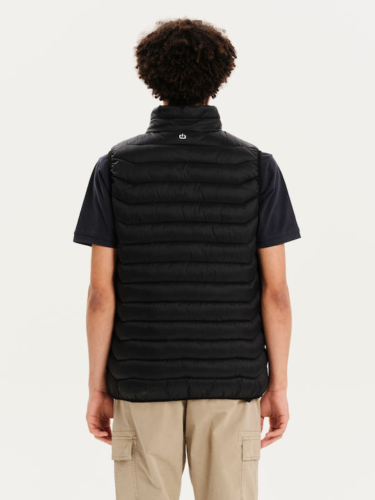 Ärmellos Winter Jacke Puffer Schwarz