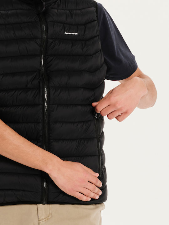 Ärmellos Winter Jacke Puffer Schwarz