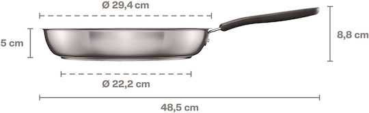 Fiskars Pan With Lid made of Stainless Steel with Non-Stick Coating 28cm