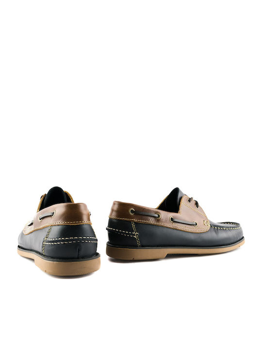 Men's Leather Boat Shoes Blue