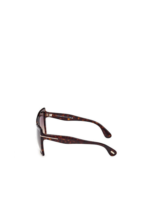 Tom Ford Women's Sunglasses with Brown Tartaruga Plastic Frame and Brown Gradient Lens TF1195 52B