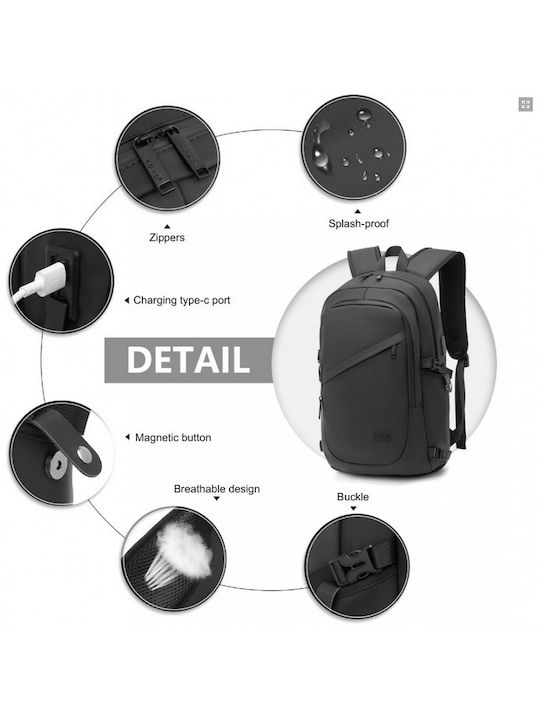 Miss Lulu Miss Lulu Rucksack Für Laptop 15.6 Mit USB-Anschluss In Schwarz Farbe EM2349