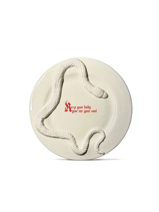 Incartato Ceramics Round Ceramic Decorative Platter The Forbidden Collection Ecru 28x28cm