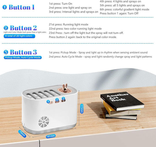 Smart Portable Humidifier 20 Flame Colors LED 700ml