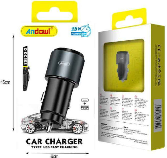 Andowl Auto-Ladegerät 25W mit einem Anschluss: 1xUSB