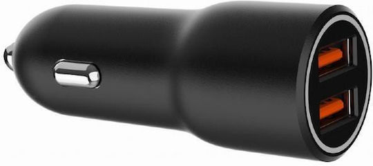 Gembird Автомобилен Заряден Устройство 36W с Портове 2xUSB-A Черен Цвят