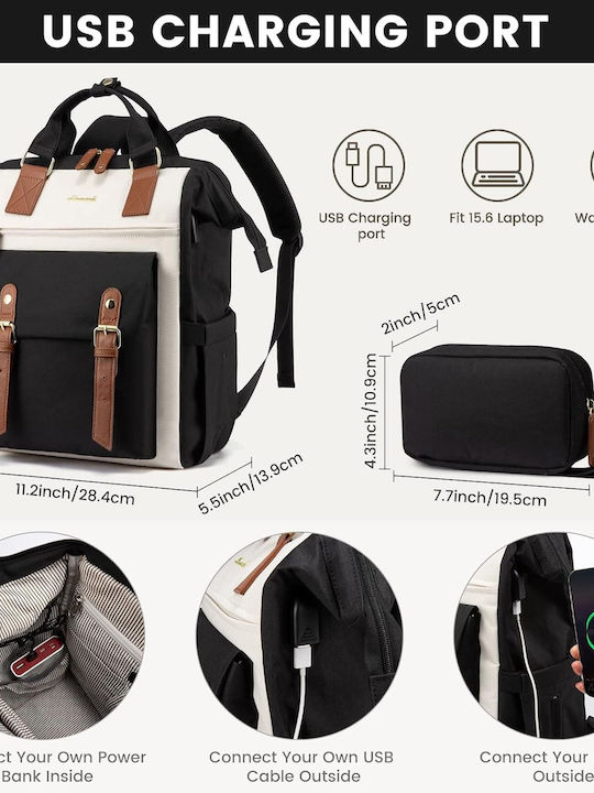 Lovevook Τσάντα Πλάτης για Laptop 15.6" beige/black WB1930