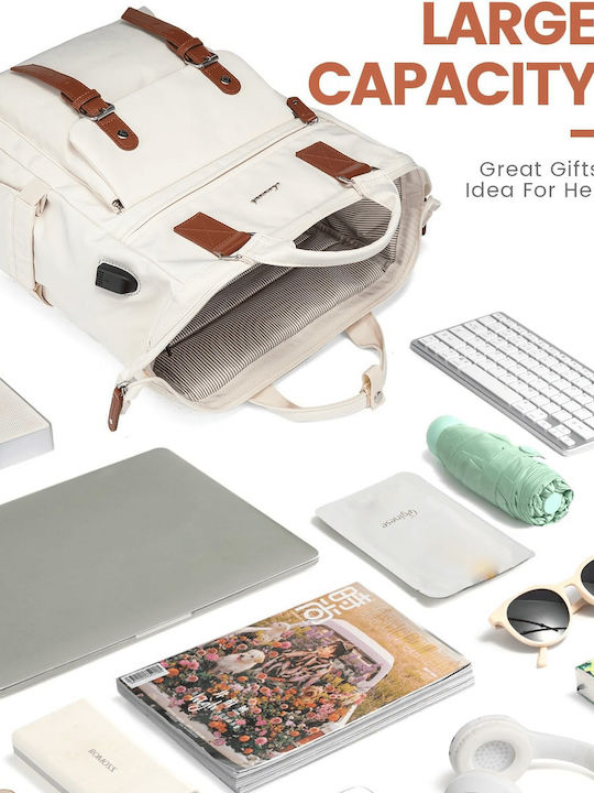 Lovevook Wasserdicht Tasche Rucksack für Laptop 15.6" beige WB1930