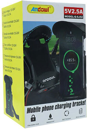 Andowl Kabellose Handy-Ladehalterung Motorrad Q-sj52 Handy-Ladehalterung 075954