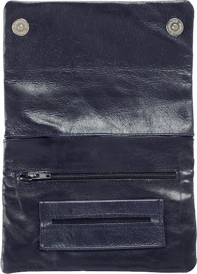 MR Leather Tobacco Pouch With Snap Closure Leader Blue