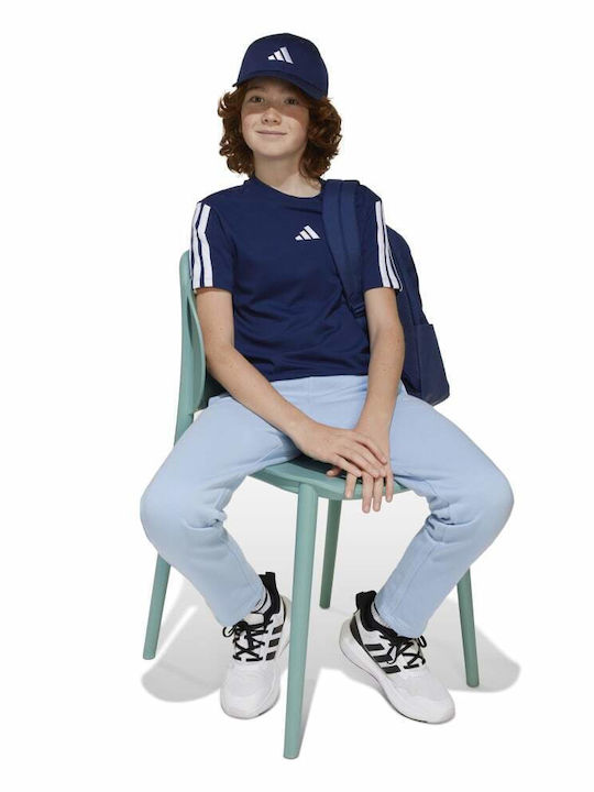 Kinder-T-Shirt Blau Essentials 3-Stripes