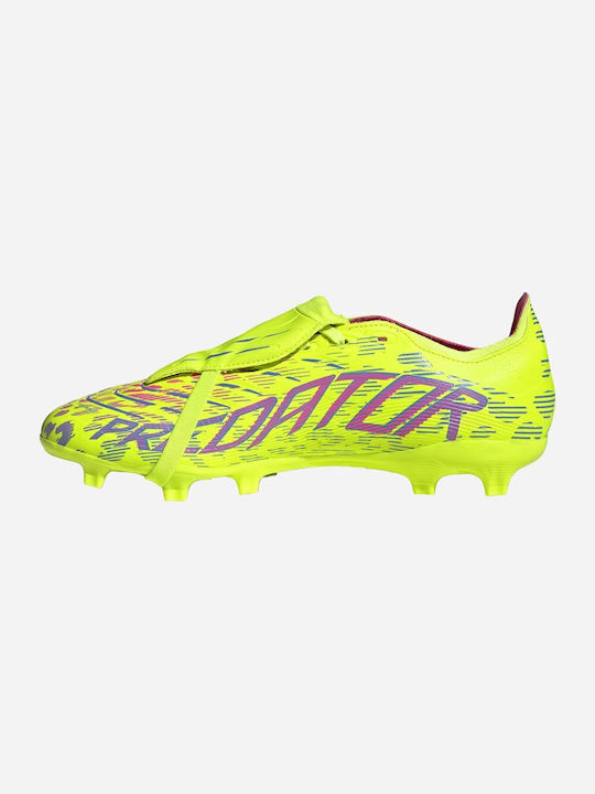 adidas Predator League Fold-over Tongue FG/MG Χαμηλά Ποδοσφαιρικά Παπούτσια με Τάπες Κίτρινα