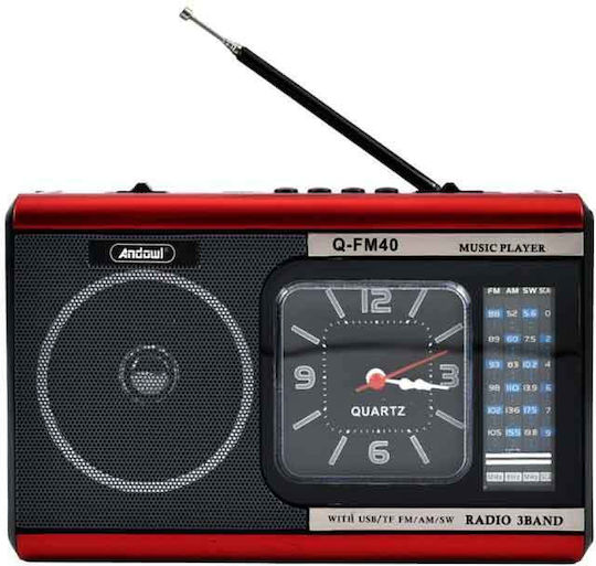 Andowl Q-FM40 Φορητό Ραδιόφωνο Μπαταρίας με USB Ασημί