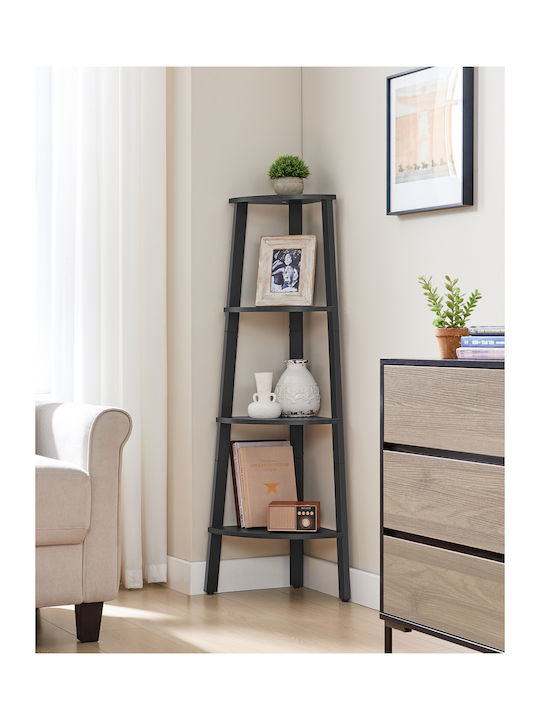 Vasagle 4-Tier Corner Shelf Bookcase or Plant Stand Grey Black