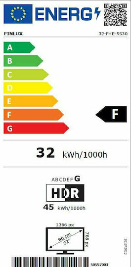 Finlux Smart Τηλεόραση 32" HD Ready LED 32FHE5530 HDR (2020)