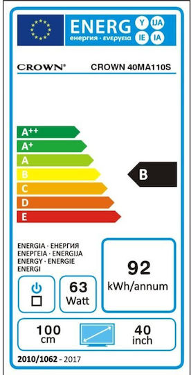 Crown Smart Τηλεόραση 40" Full HD LED 40MA110S (2019)