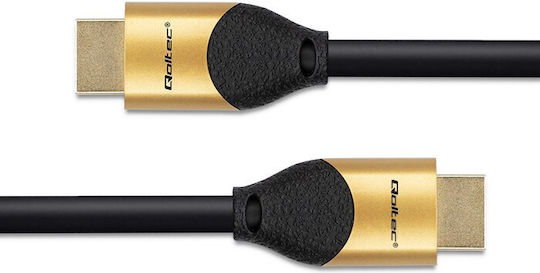 Qoltec HDMI 2.1 Ultra High Speed 48Gbps 4K 120Hz HDR VRR HDMI кабел HDMI мъжки - HDMI мъжки 1м Черен