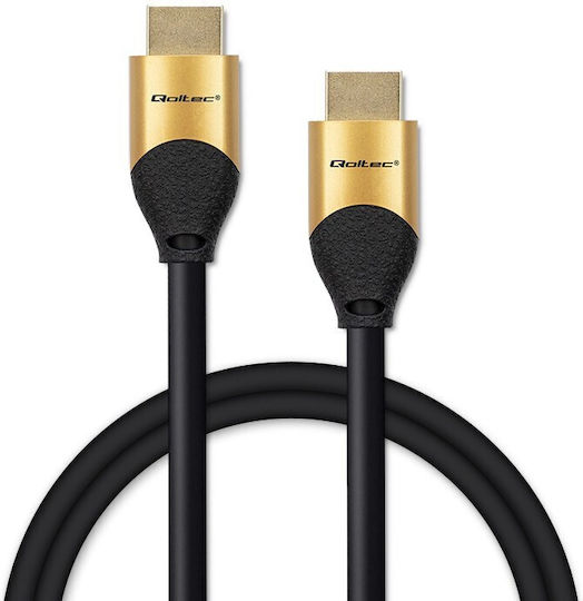 Qoltec HDMI 2.1 Ultra High Speed 48Gbps 4K 120Hz HDR VRR HDMI кабел HDMI мъжки - HDMI мъжки 1м Черен