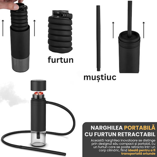 Narghilea Sens unic Negru 25cm