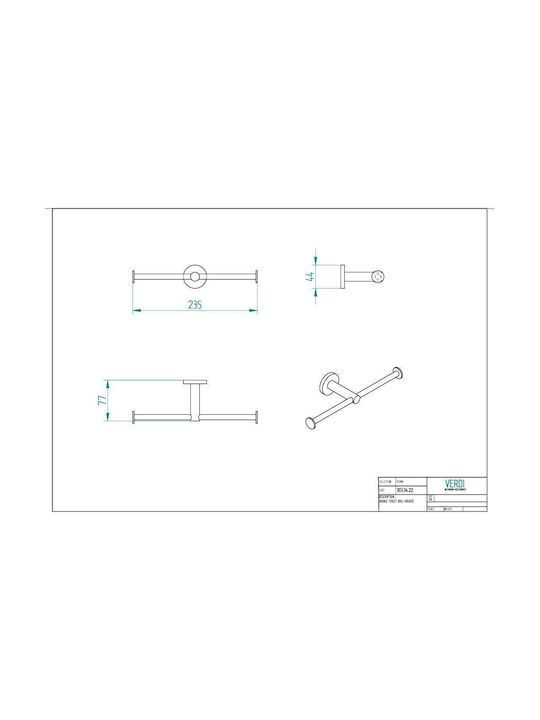 Verdi Sigma Double Paper Holder 3033466 Bronze 23.5x7.7x4.4cm