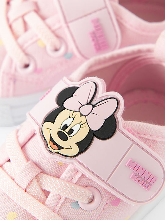 Minnie Mouse Disney Παιδικά Sneakers με Σκρατς Ροζ