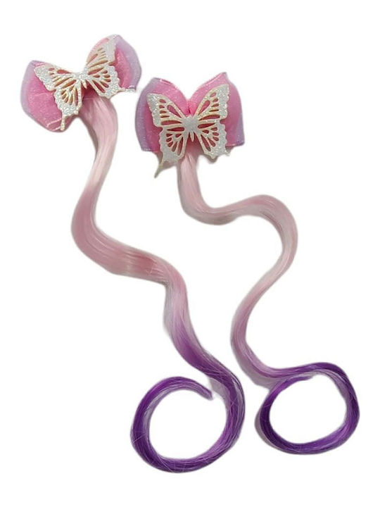 Kids Hair Clip Extension Butterfly Set of 2 Ro-ro Accessories Random Color Selection Girl