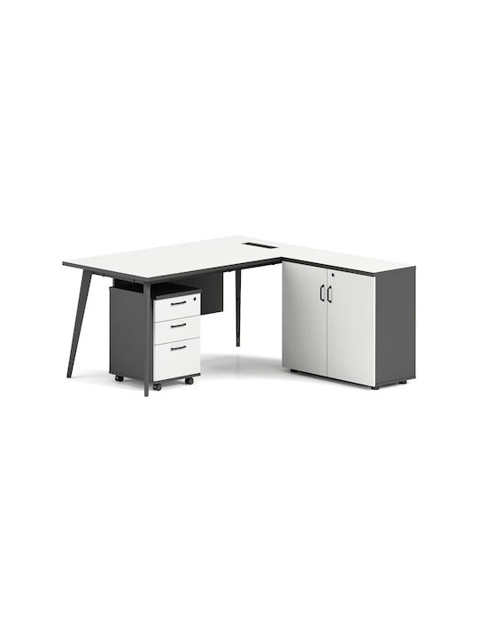 Τραπέζι Συνεδριάσεων Status Ξύλινο Grey, Άσπρο 180x80x75εκ.