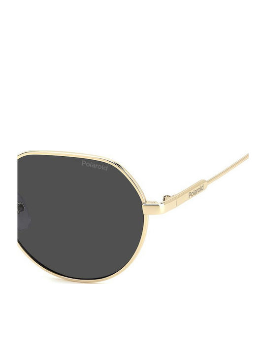 Polaroid Women’s Sunglasses With Gold Metallic Frame And Grey Lens