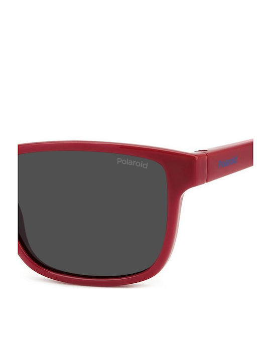 Polaroid Τετράγωνα Παιδικά Γυαλιά Ηλίου με Polarized Φακό Κόκκινα