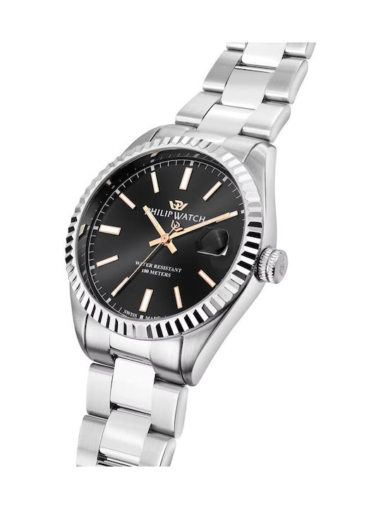 Philip Watch Caribe Men's Watch 39mm Battery with Pink Stainless Steel Bracelet