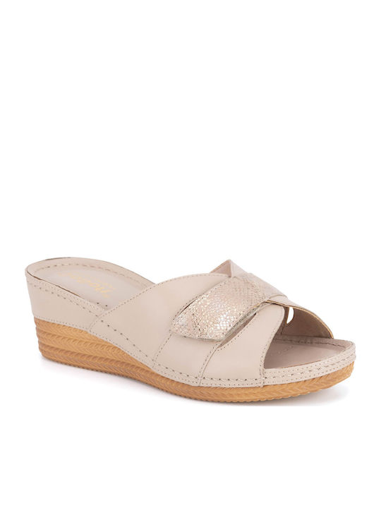 Damenplattformen Beige