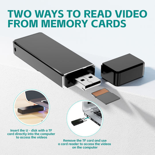 Cameră ascunsă USB tip stick Full HD 1080p cu senzor de mișcare, baterie 600mAh, autonomie 4-5 ore