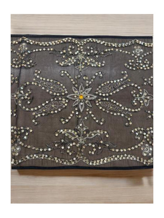Linea Home Кариран Подредба 4бр Saira Black / Gold